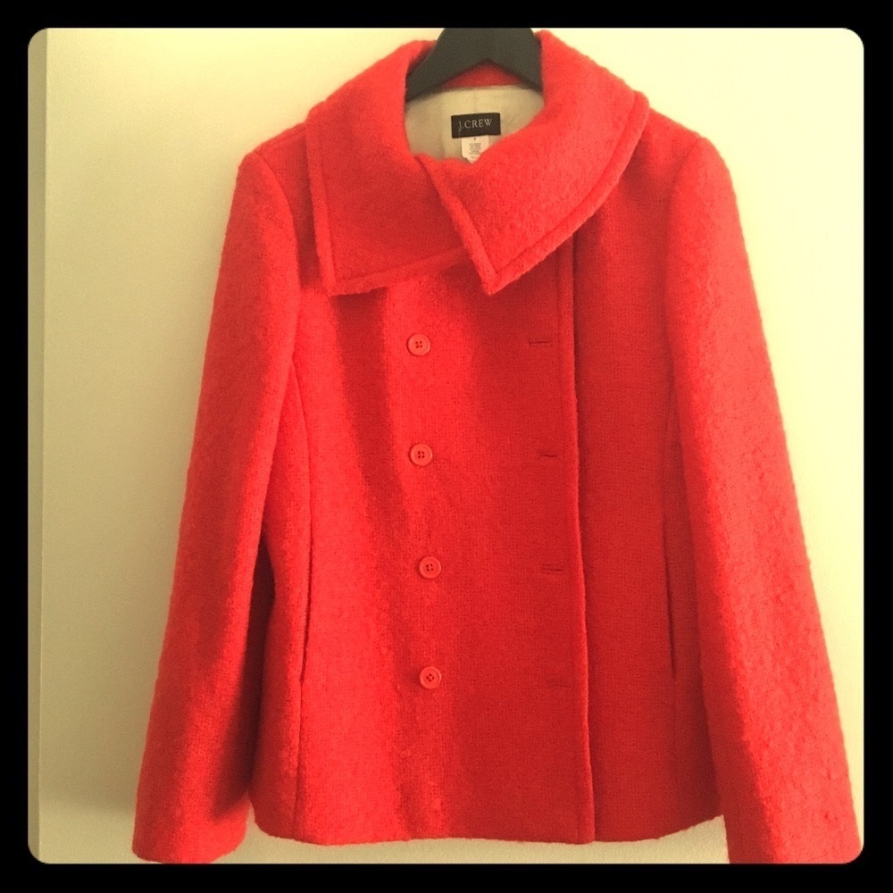 J. Crew Boucle Mohair Lucille Peacoat - Size 8 - Picture 4 of 13